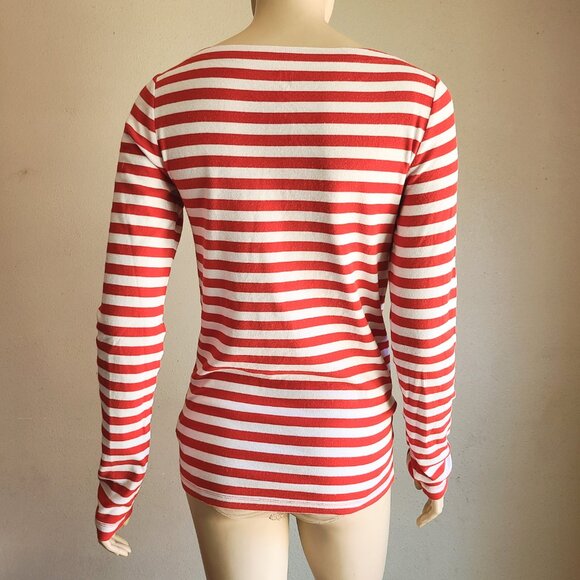 Red & White Stripes Knit Top - Picture 2 of 4